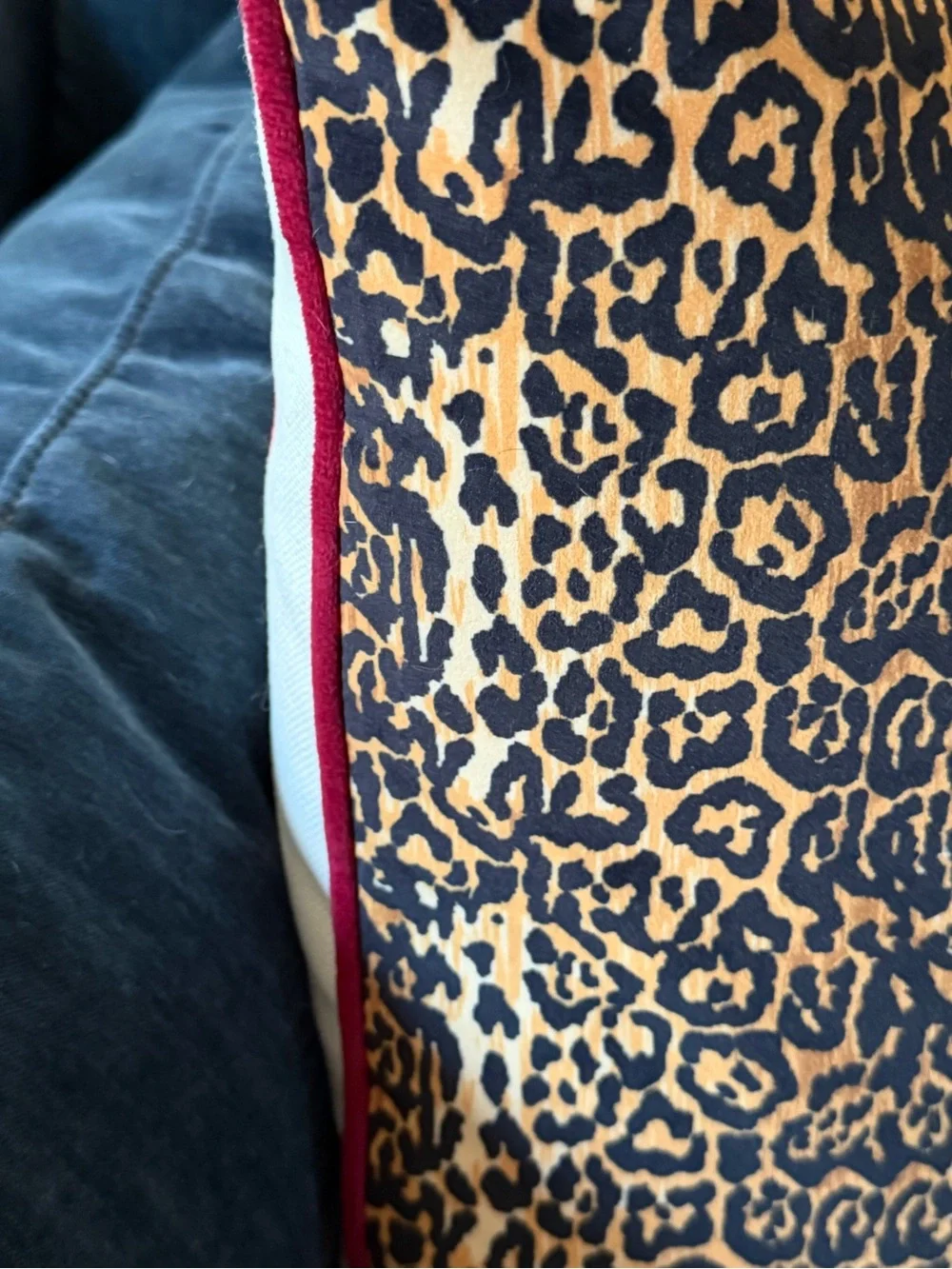 Decorative Monkey Print Throw Pillows in Red and Cream - Designer Home Accent